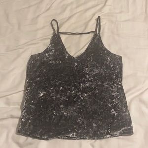 Gray velvet top
